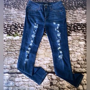 Wax Jeans  Ripped Blue Jeans Juniors Size 11